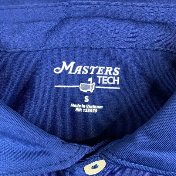 Masters Tech Men Shirt Small Blue Green Polo Golf Stretch Polyester Spandex 2015 - Picture 5 of 9